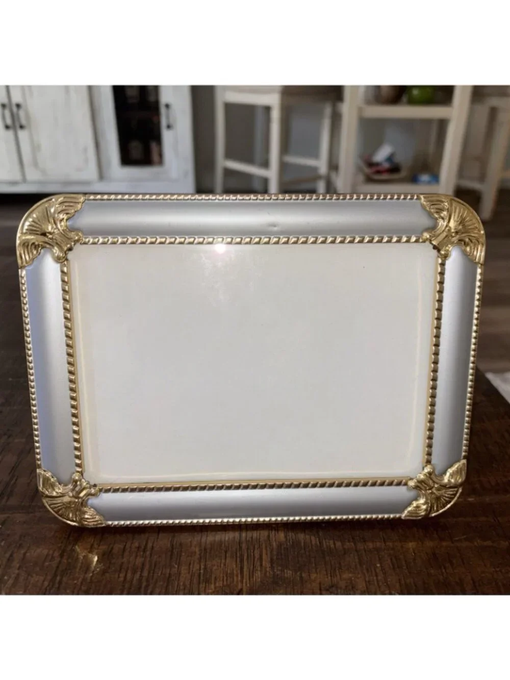 Vintage Elysees Polished Silver & Brass Scroll Frame for 5